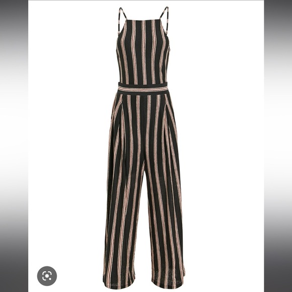 Joie Briselle Linen Jumpsuit, Vertical Stripes, Wide Leg & Exposed Back—Size XS• - Picture 2 of 16